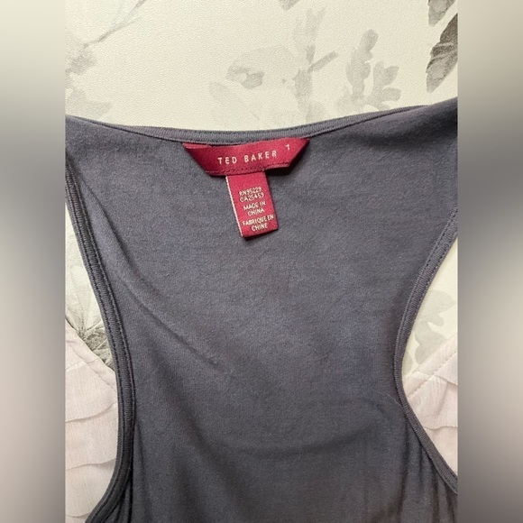 Ted Baker Pink white purple/gray ombre razor back tank top size 1 - Picture 5 of 11